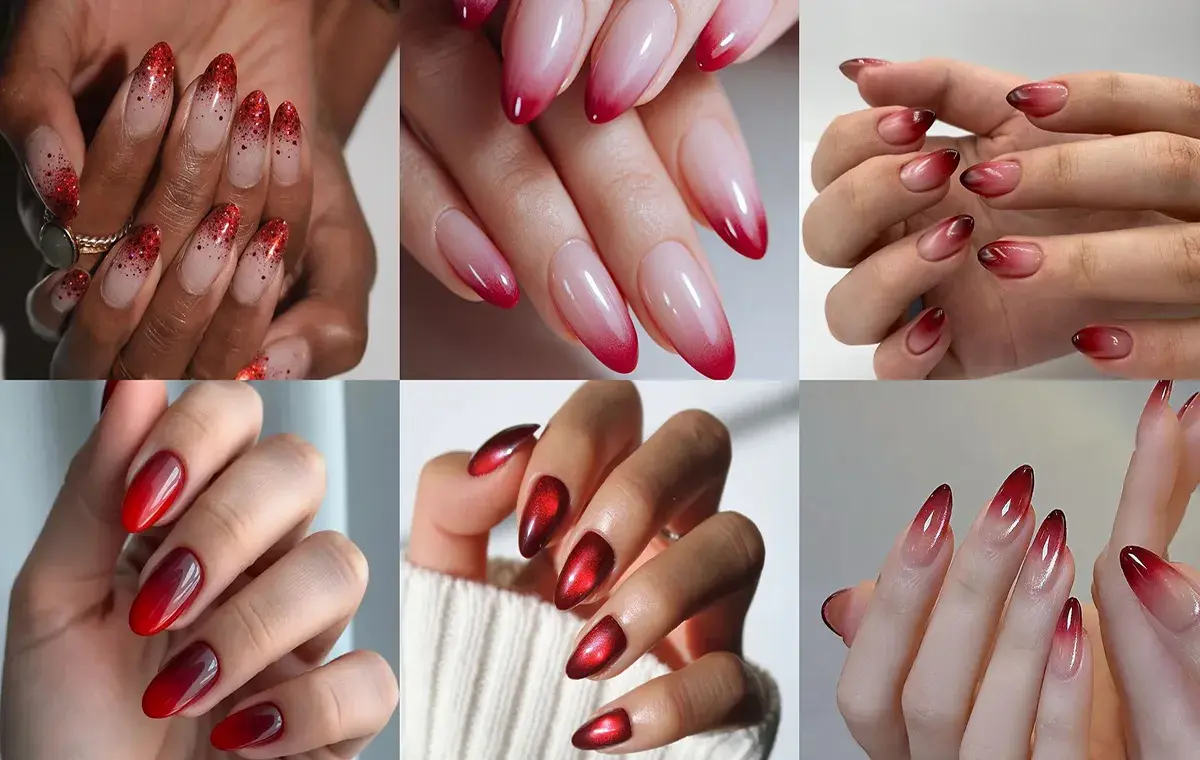 مدل ناخن قرمز آمبره