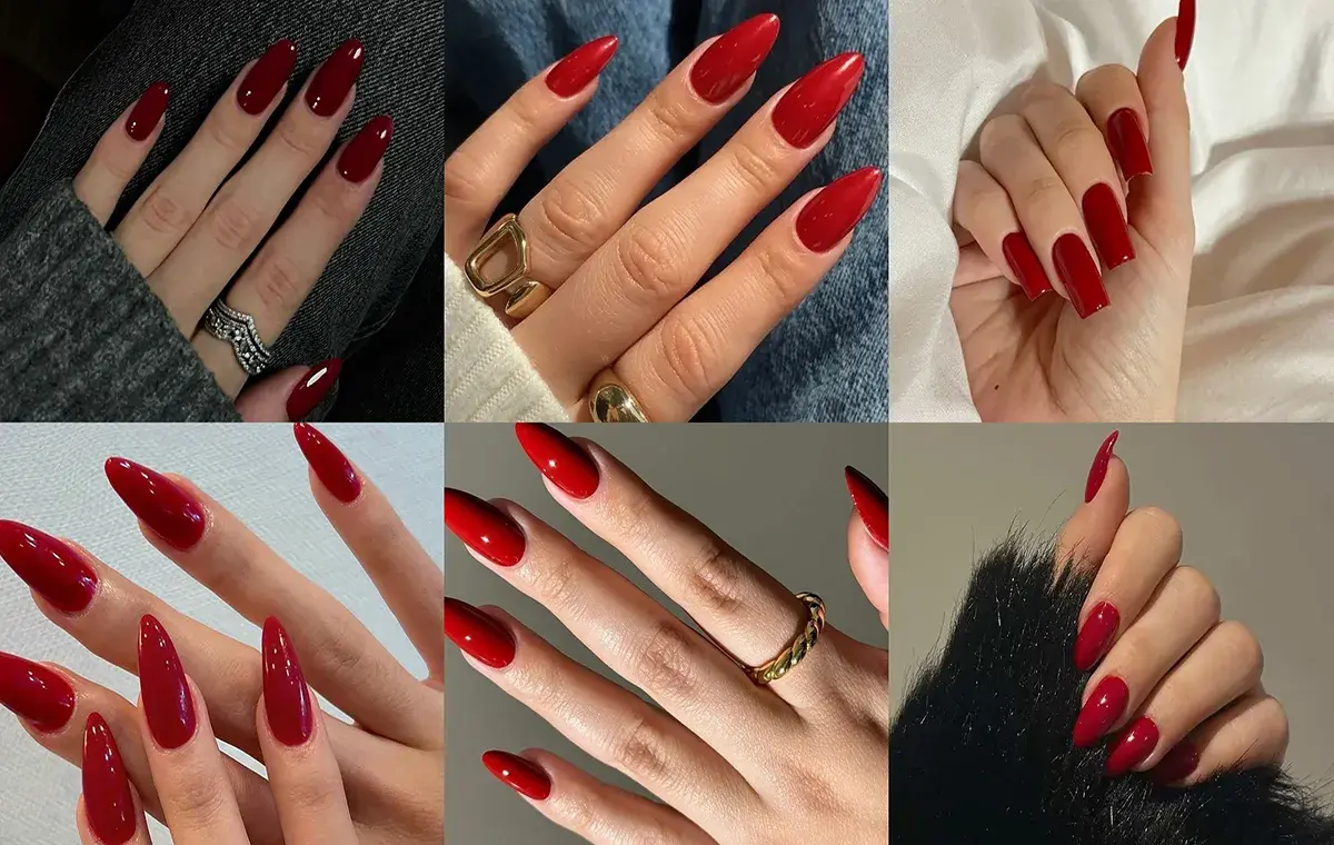 مدل ناخن قرمز بلند