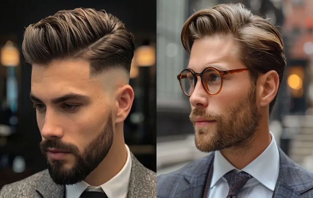 مدل مو بدون ساید پارت با ریش