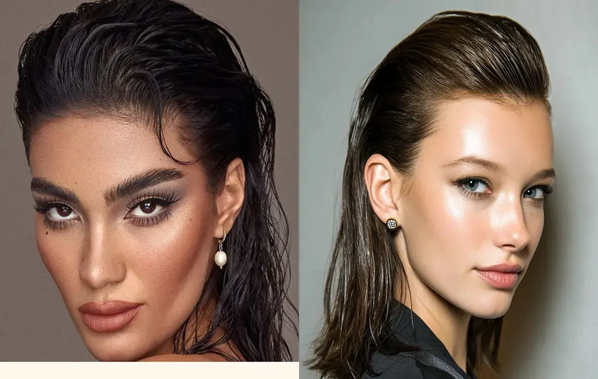 مدل مو خیس رو به عقب دخترانه