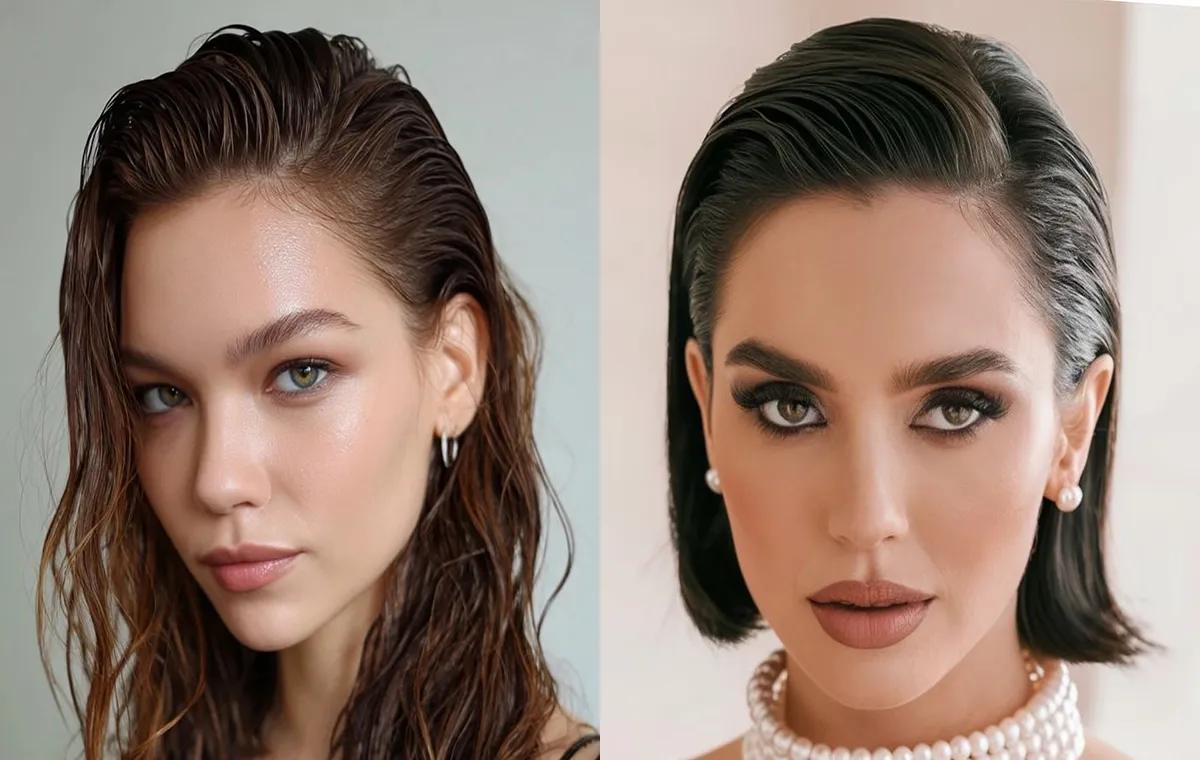 مدل مو خیس فرق بغل دخترانه