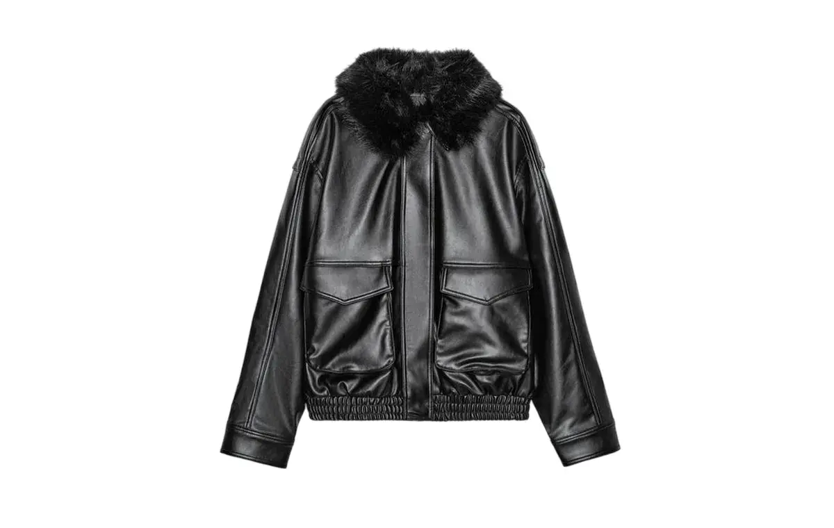 کت چرم زنانه خزدار در بلک فرایدی زارا