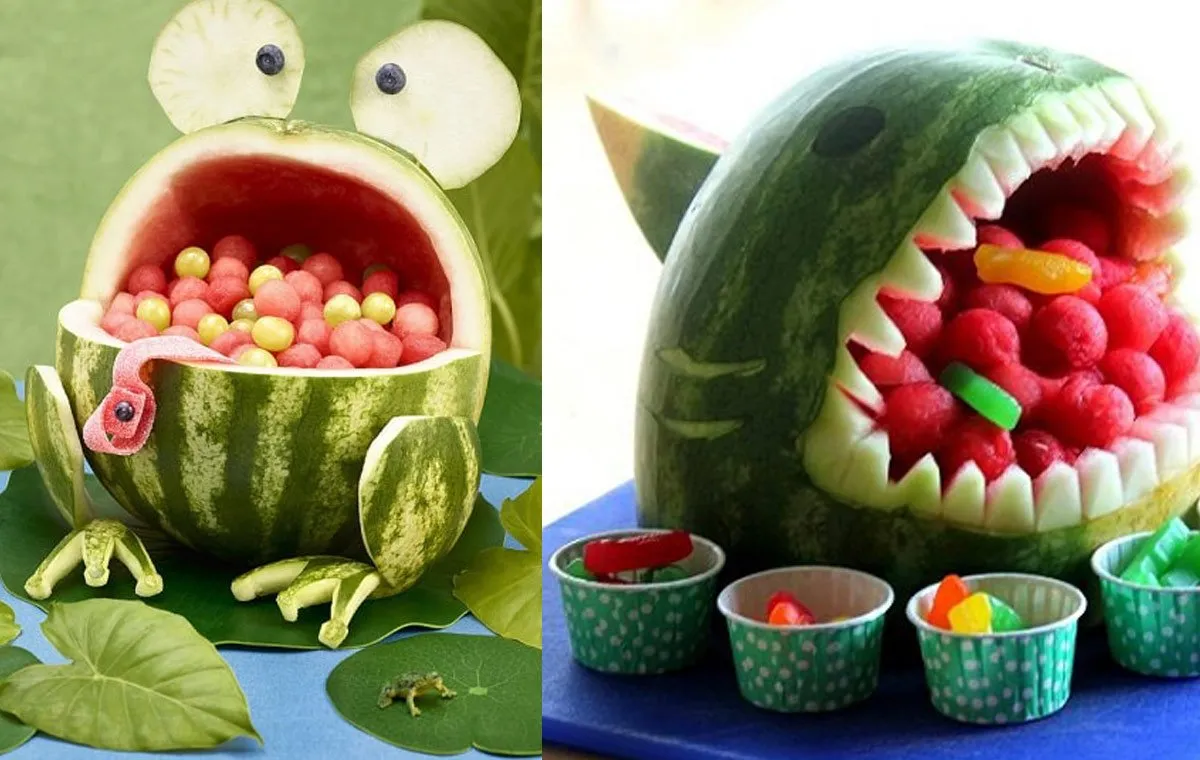 تزیین میوه‌‌های شب یلدا به شکل حیوانات