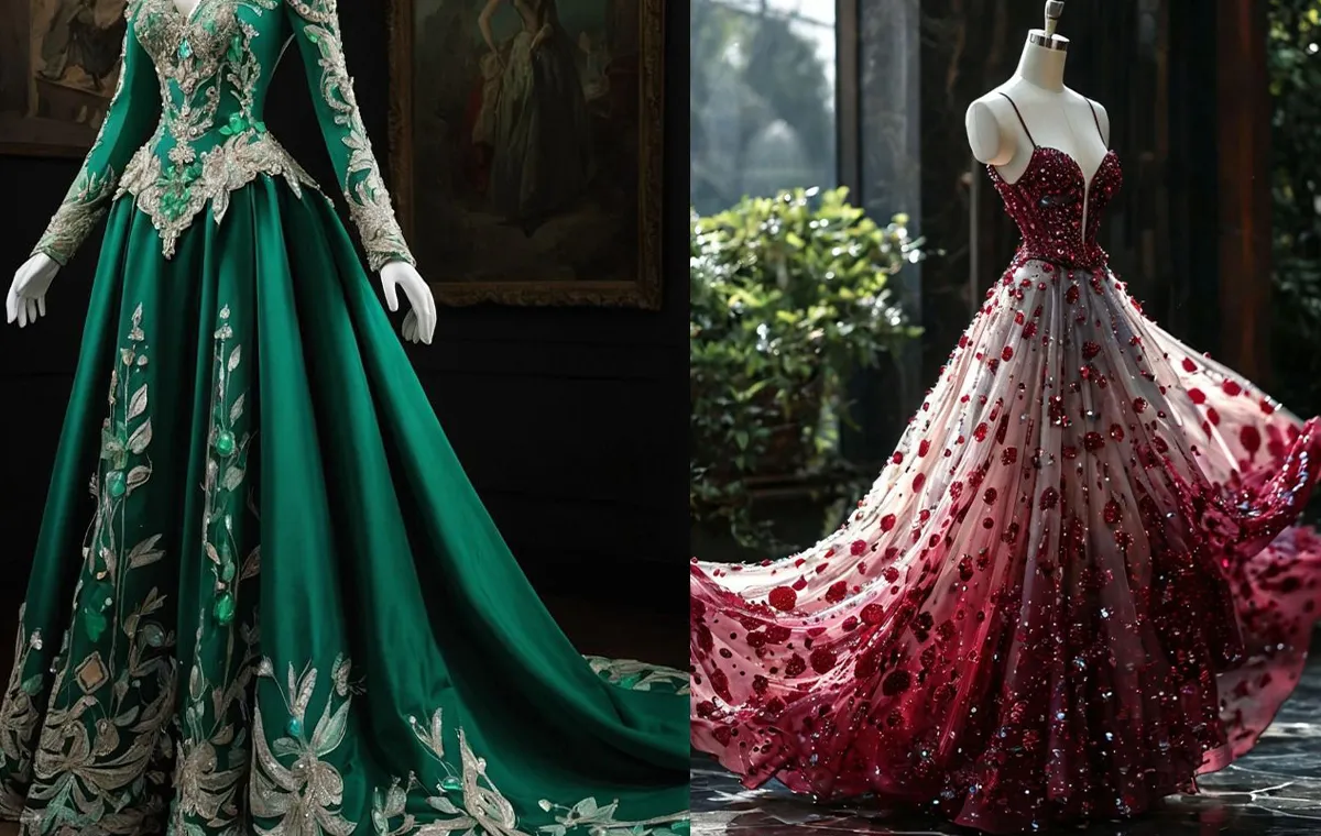 لباس یلدایی کارشده و درخشان