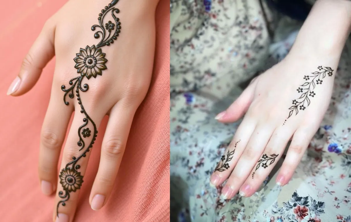 نقش حنا ساده دخترانه