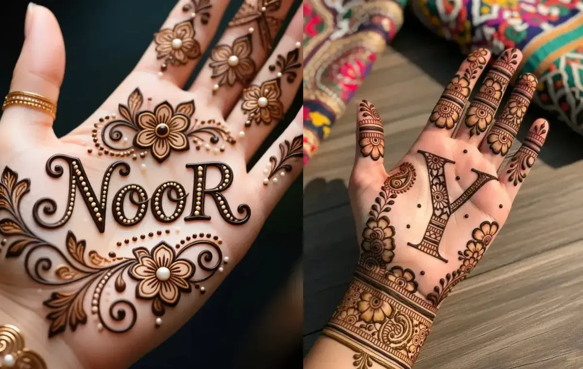 نقش حنا کف دست اسم