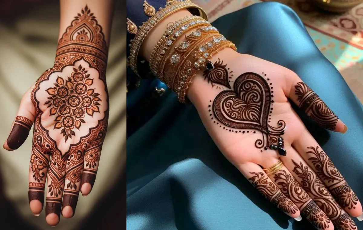 نقش حنا عربی شیک دخترانه کف دست