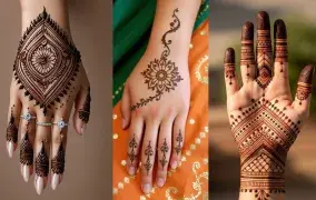 عکس نقش حنا جدید با طرح‌های ساده دخترانه