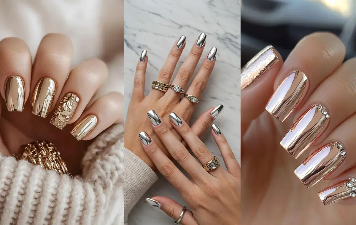 مدل ناخن کروم جواهری