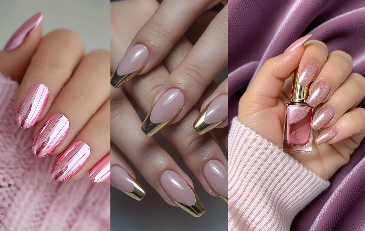 مدل ناخن کروم صورتی