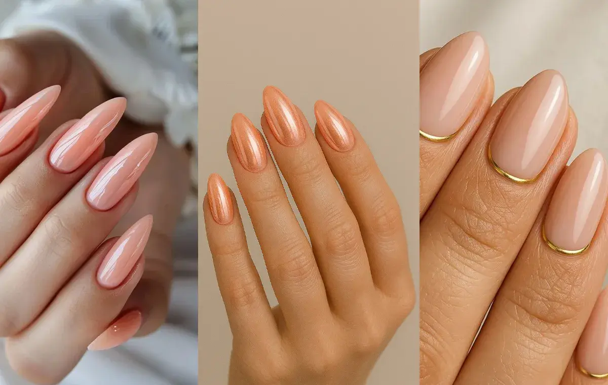 مدل ناخن کروم هلویی