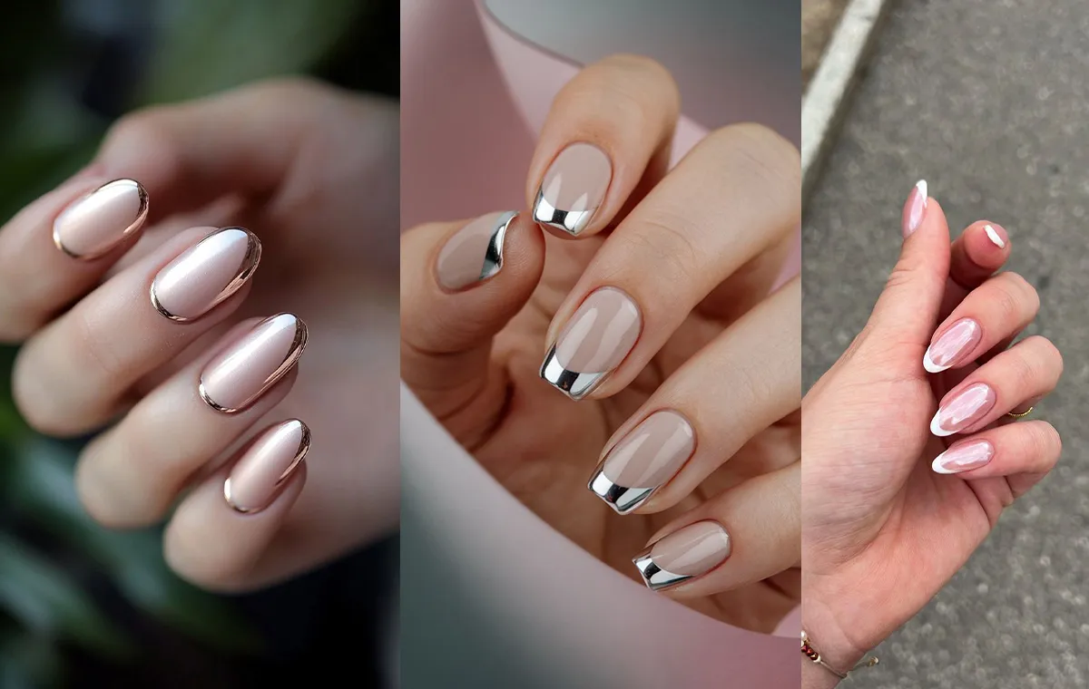 مدل ناخن فرنچ کروم