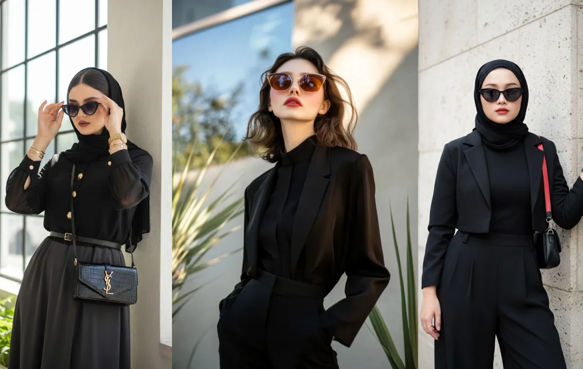 استایل کلاسیک دخترانه مشکی با ظاهر رسمی و مینیمال