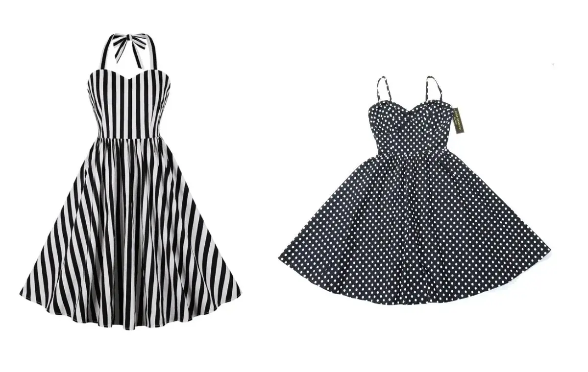 لباس مجلسی با طرحهای ریز و راهراه عمودی