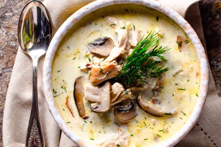 سوپ قارچ و مرغ