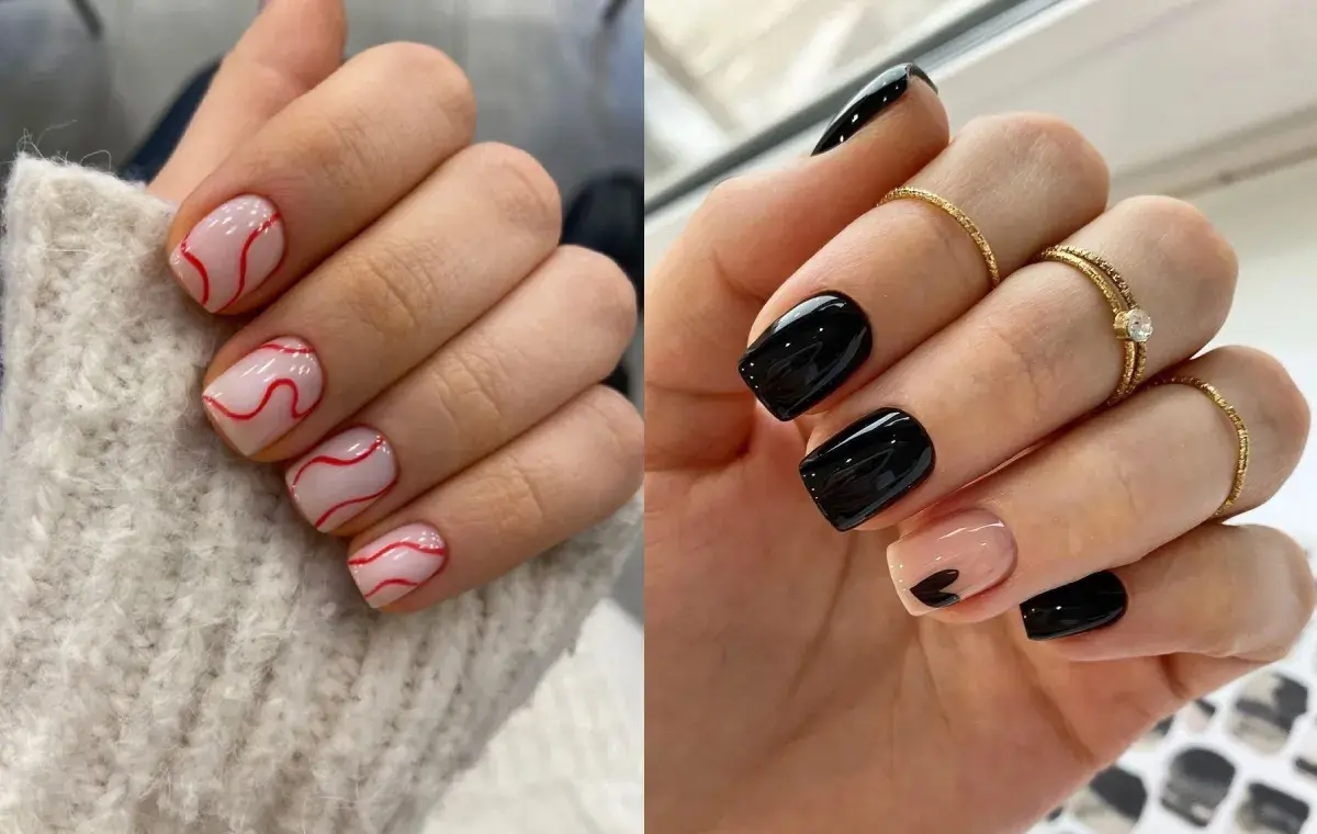 مدل ناخن مربعی کوتاه