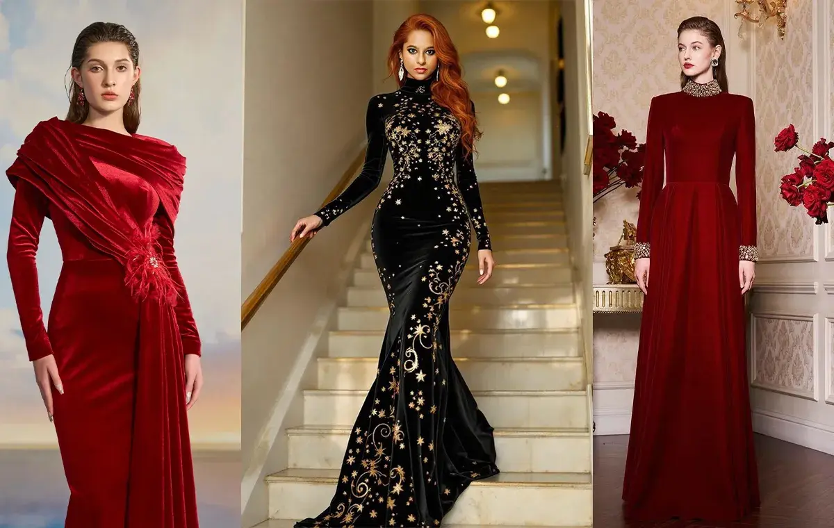 لباس شب یلدا بلند ساده و باوقار