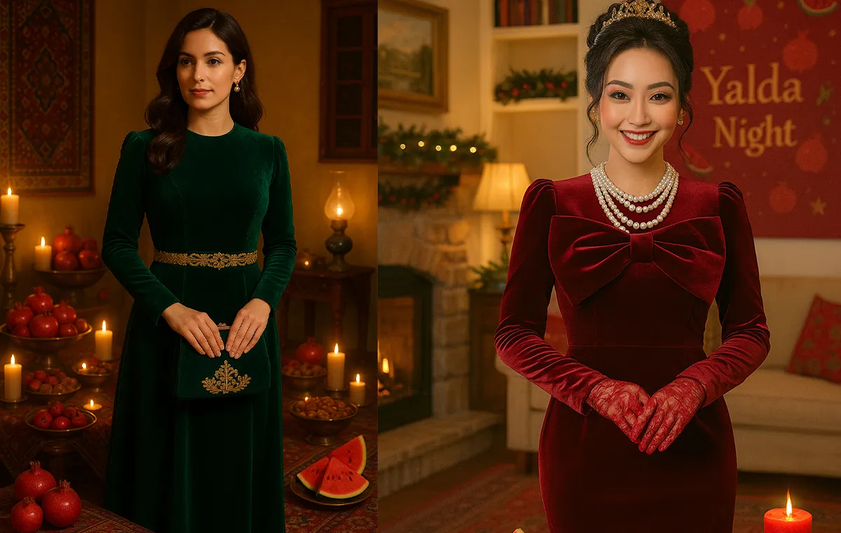 ۵۷ مدل لباس شب یلدا برای عروس