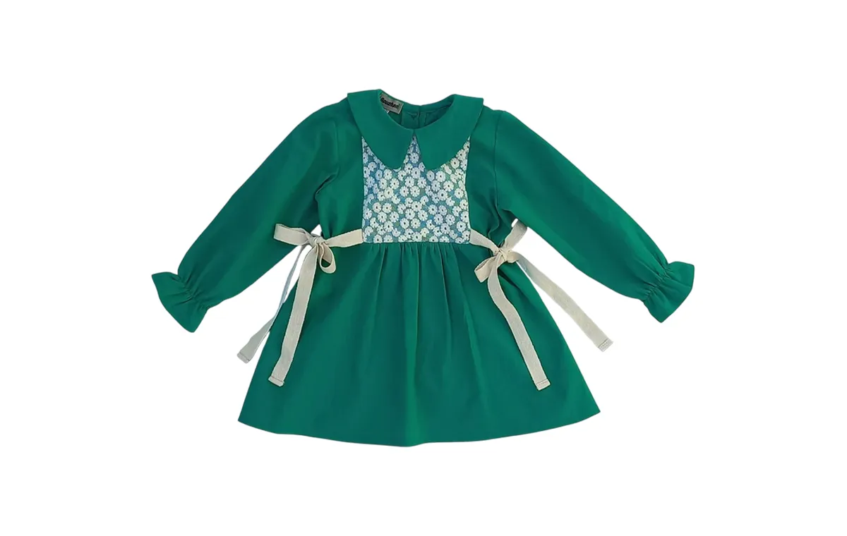 پیراهن آستین بلند یقه ب ب مدل یلدا