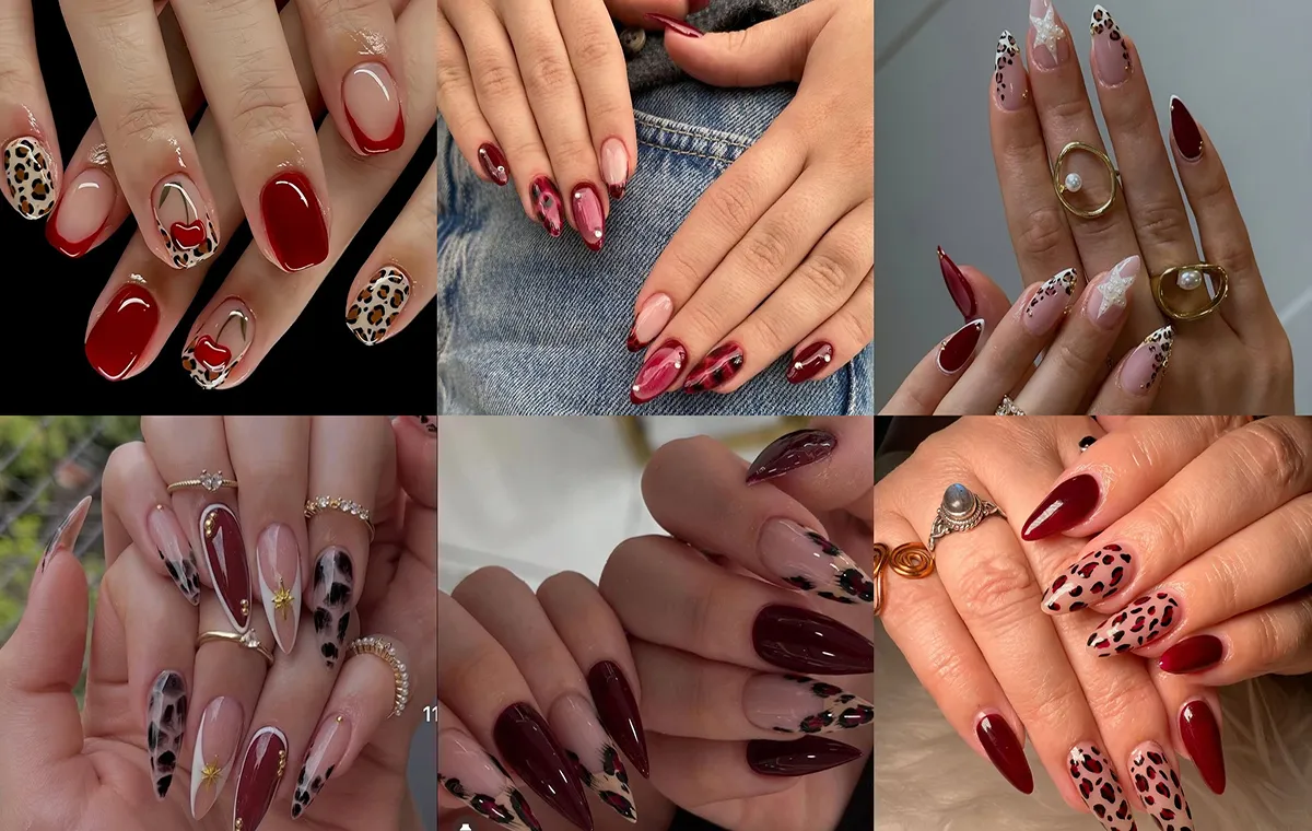 طرح ناخن پلنگی قرمز