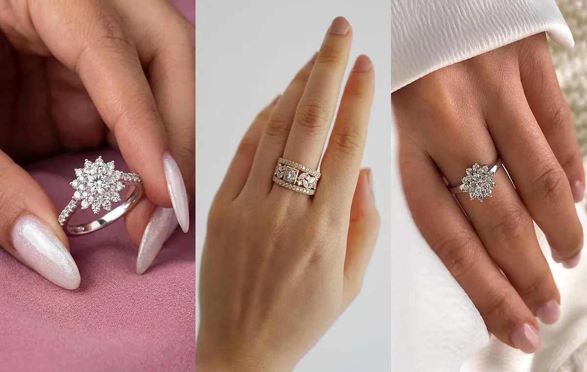 مدل حلقه ازدواج گل‌دار