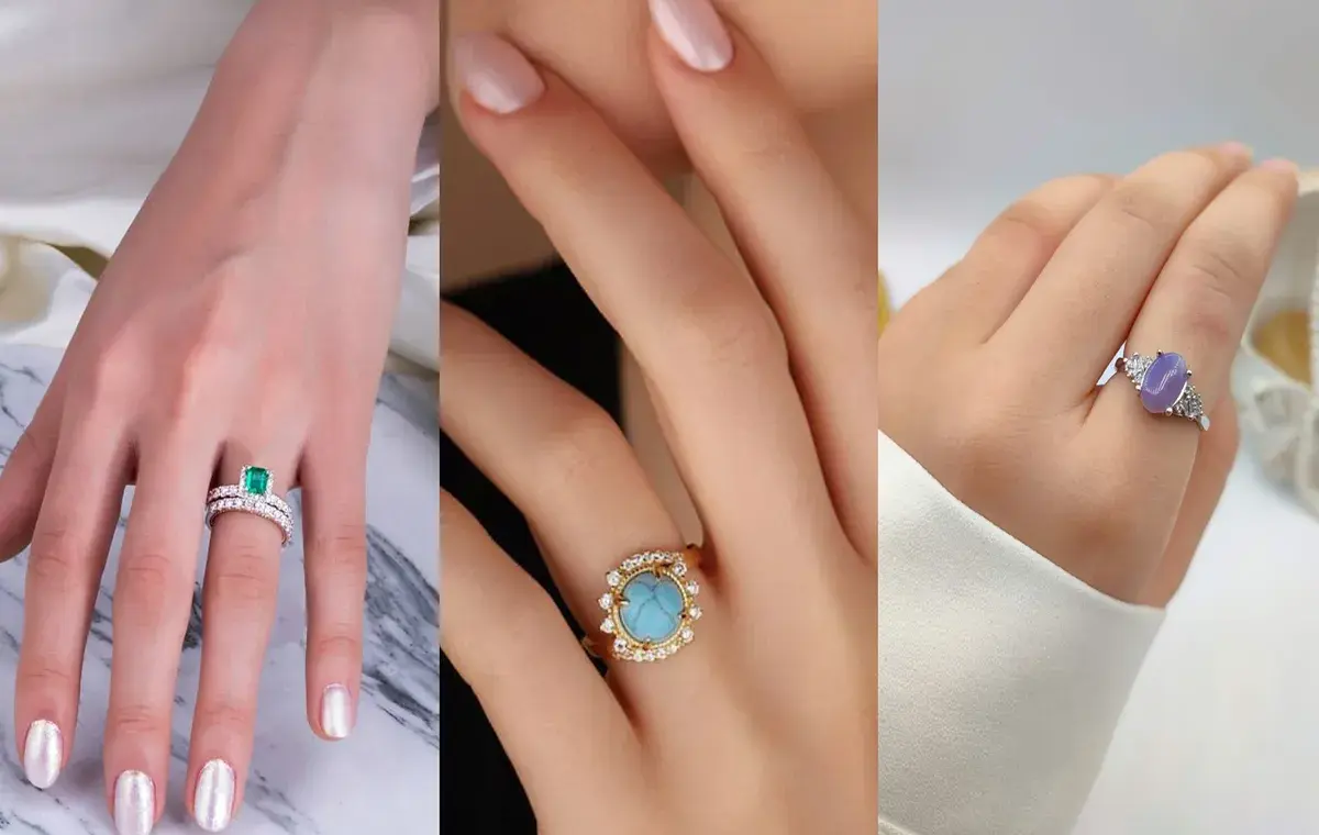 مدل حلقه ازدواج سنگ