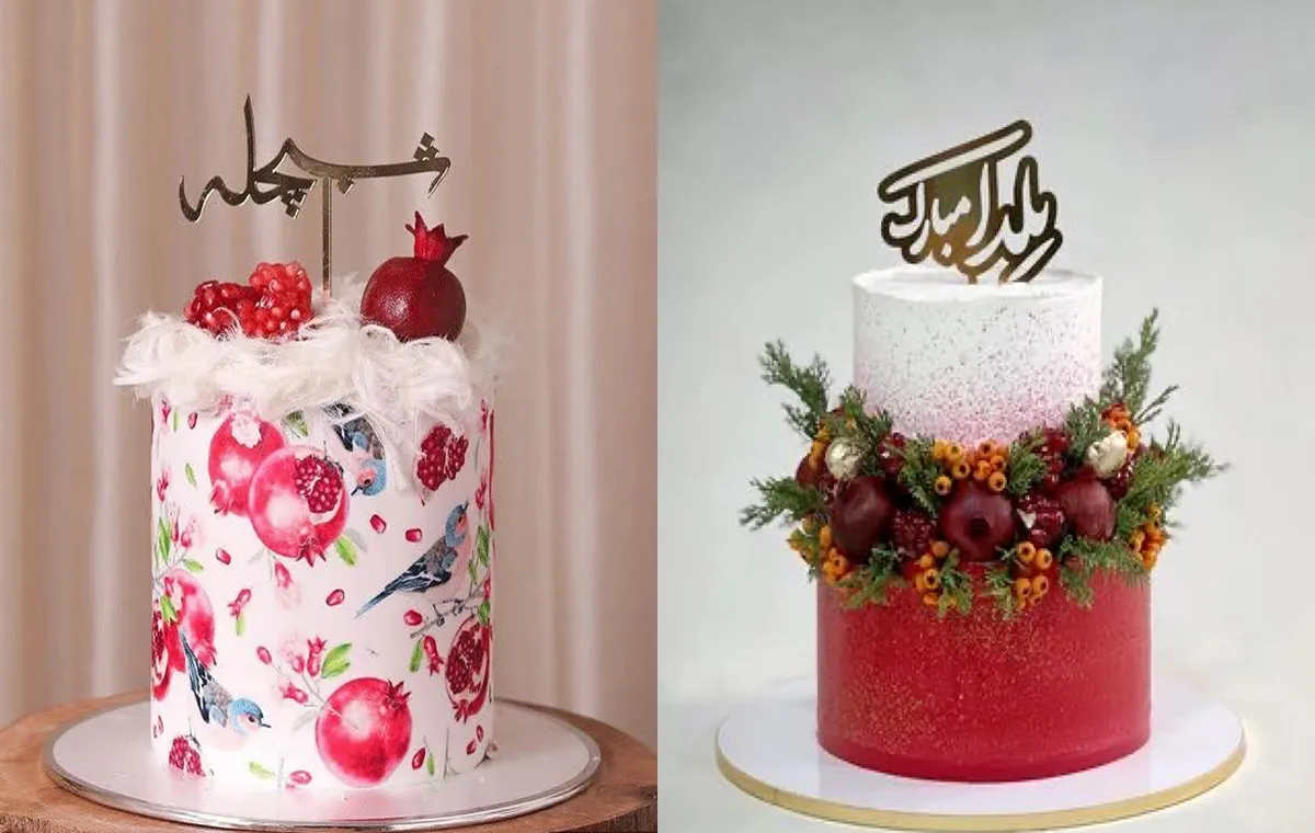 تزیین کیک شب یلدا خانگی لاکچری