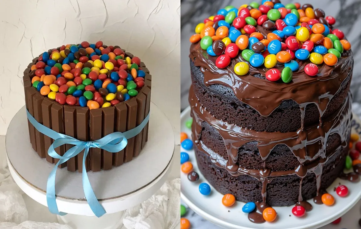 تزیین کیک شب یلدا خانگی با اسمارتیز