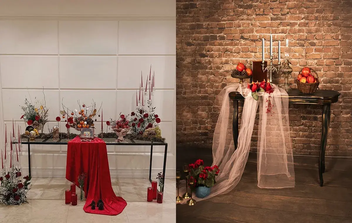 دکور شب یلدا پاییزی برای عکاسی