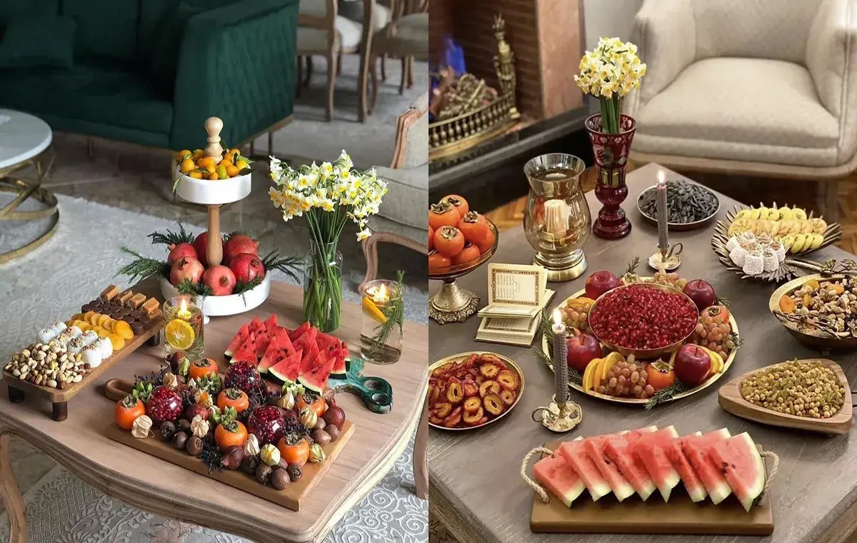 ایده تزیین میز شب یلدا ساده