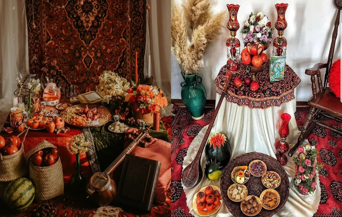 ایده تزیین میز شب یلدا سنتی