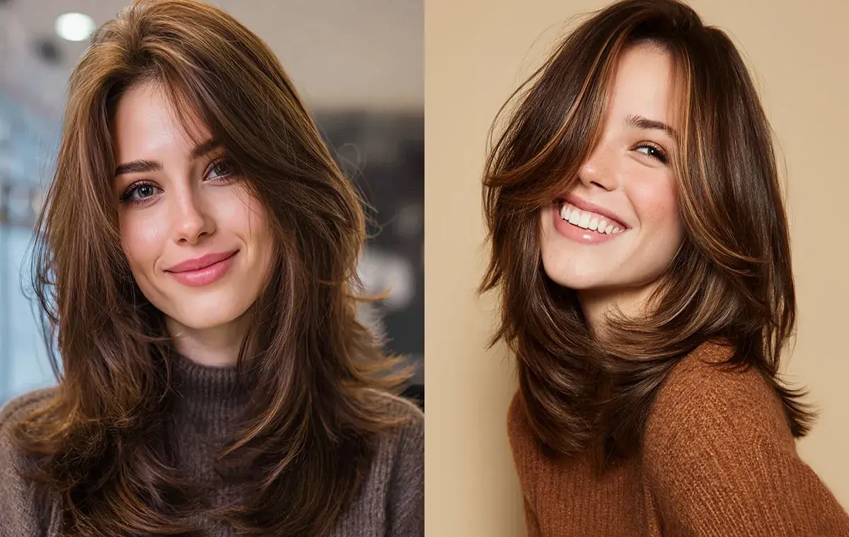 مدل چتری پروانه‌ای فرق کج