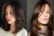 مدل چتری پروانه‌ای فرق کج