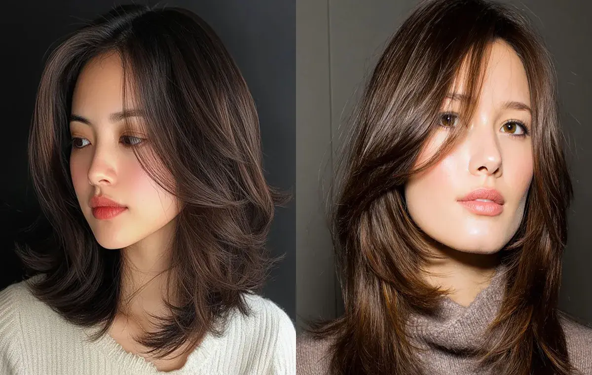 مدل چتری پروانه‌ای فرق کج