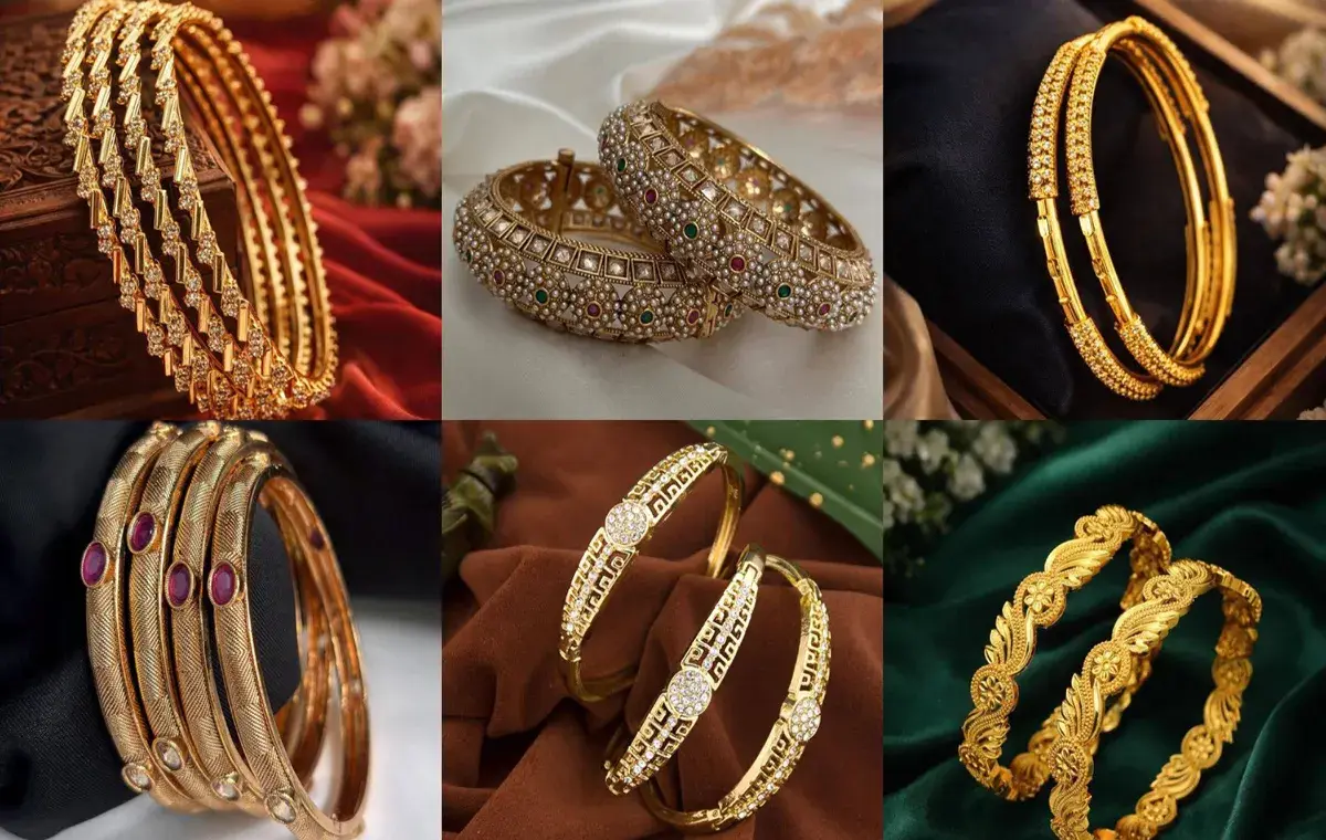 مدل دستبند هندی با گره‌های طلایی