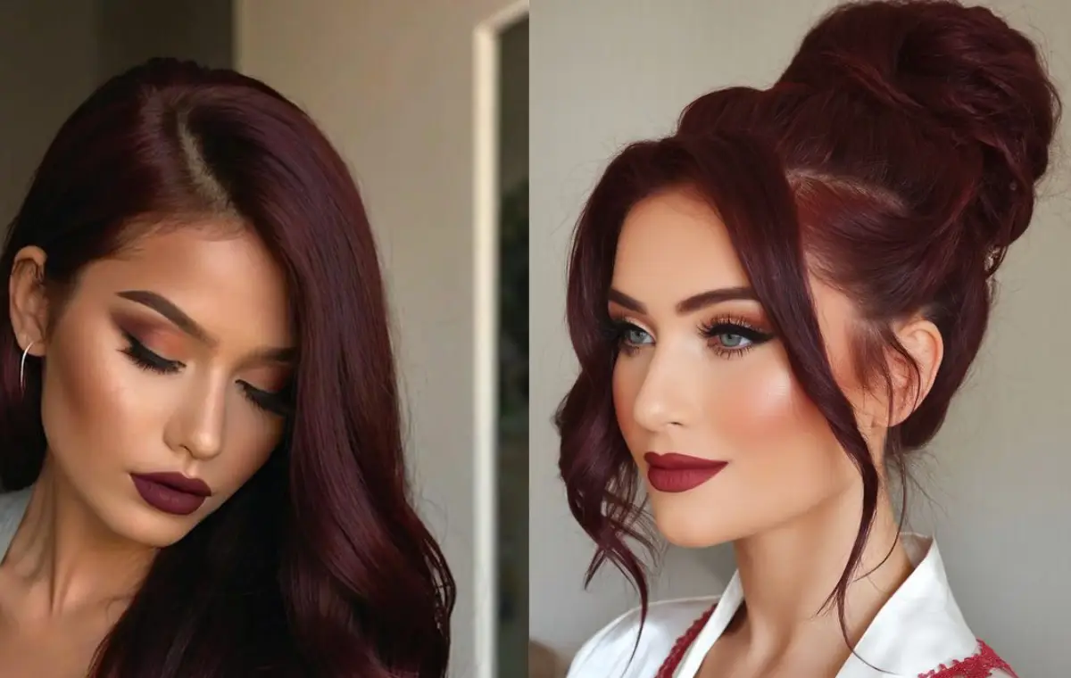 رنگ مو شرابی بدون دکلره