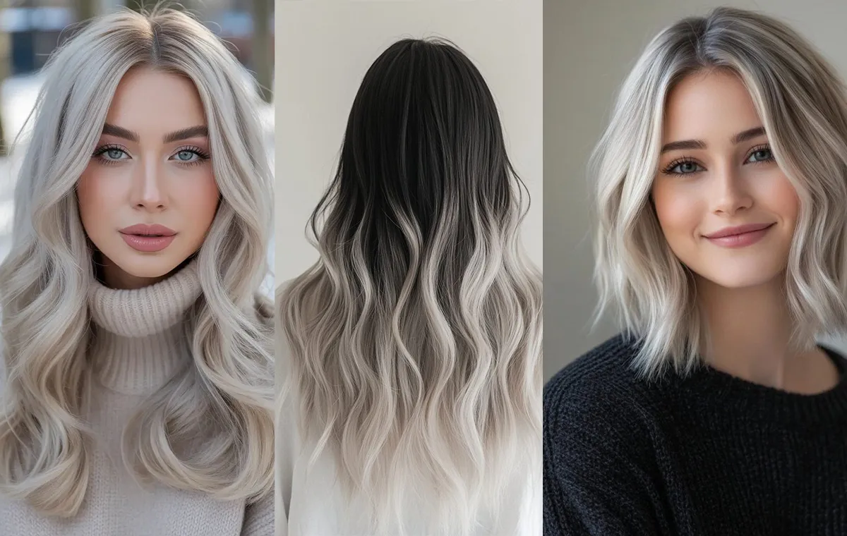 ترکیب رنگ موی استخوانی یخی