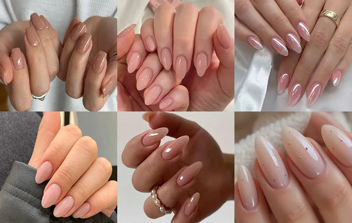 طرح ناخن ژلیش برای عید با رنگ نود