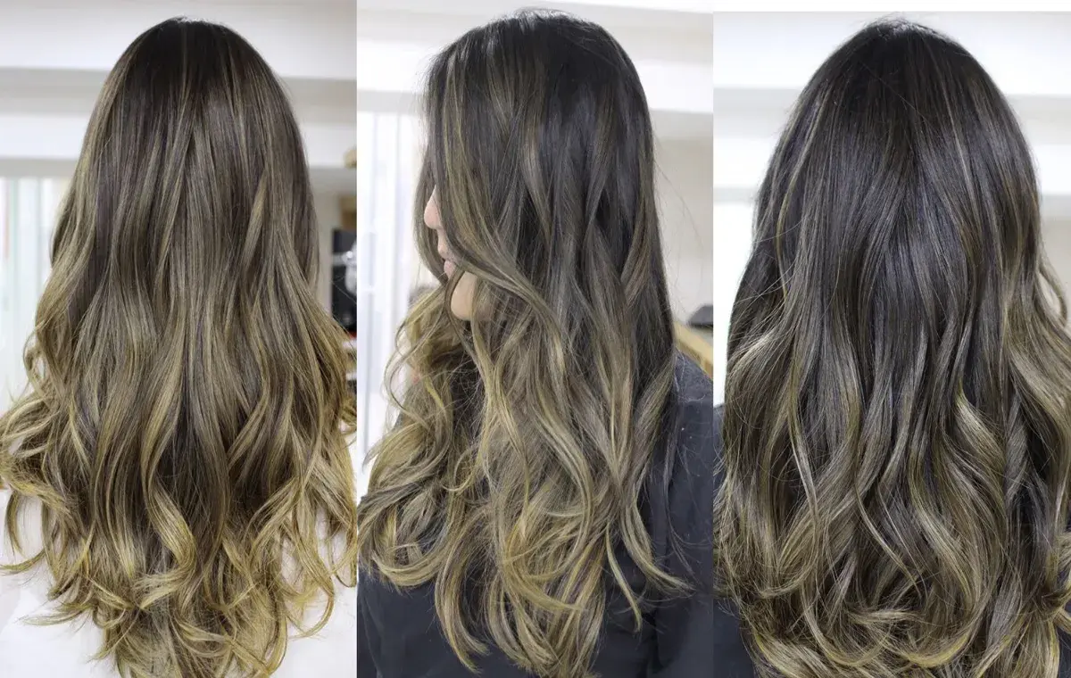 رنگ مو هایلایت زیتونی