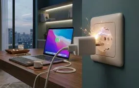 جرقه زدن شارژر لپ تاپ هنگام به برق زدن