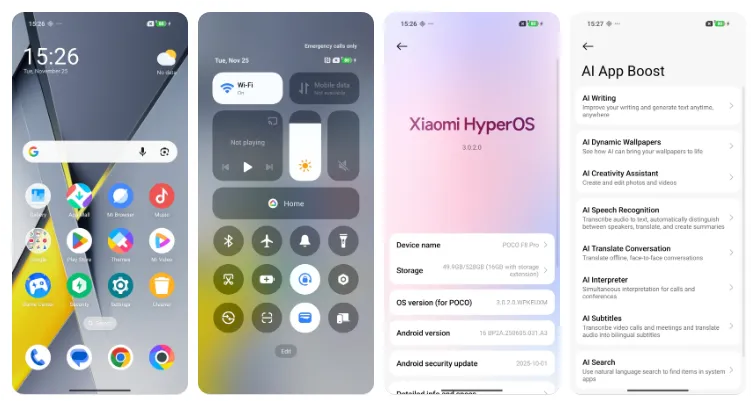 HyperOS 3 مبتنی بر اندروید 16 در پوکو F8 پرو