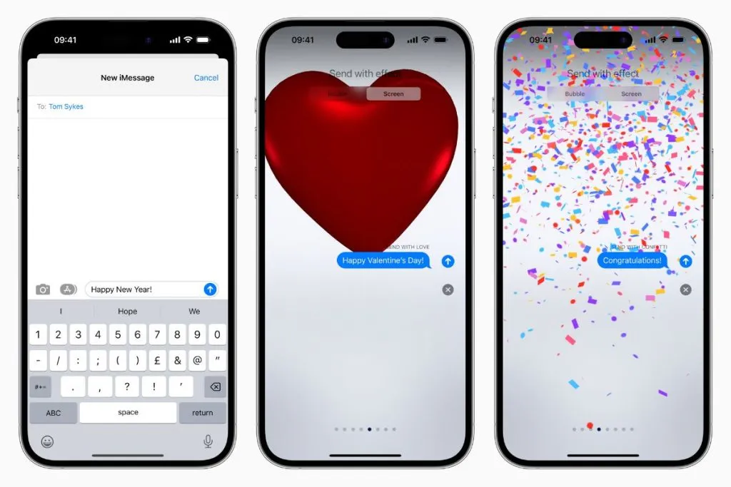 افکتهای iMessage