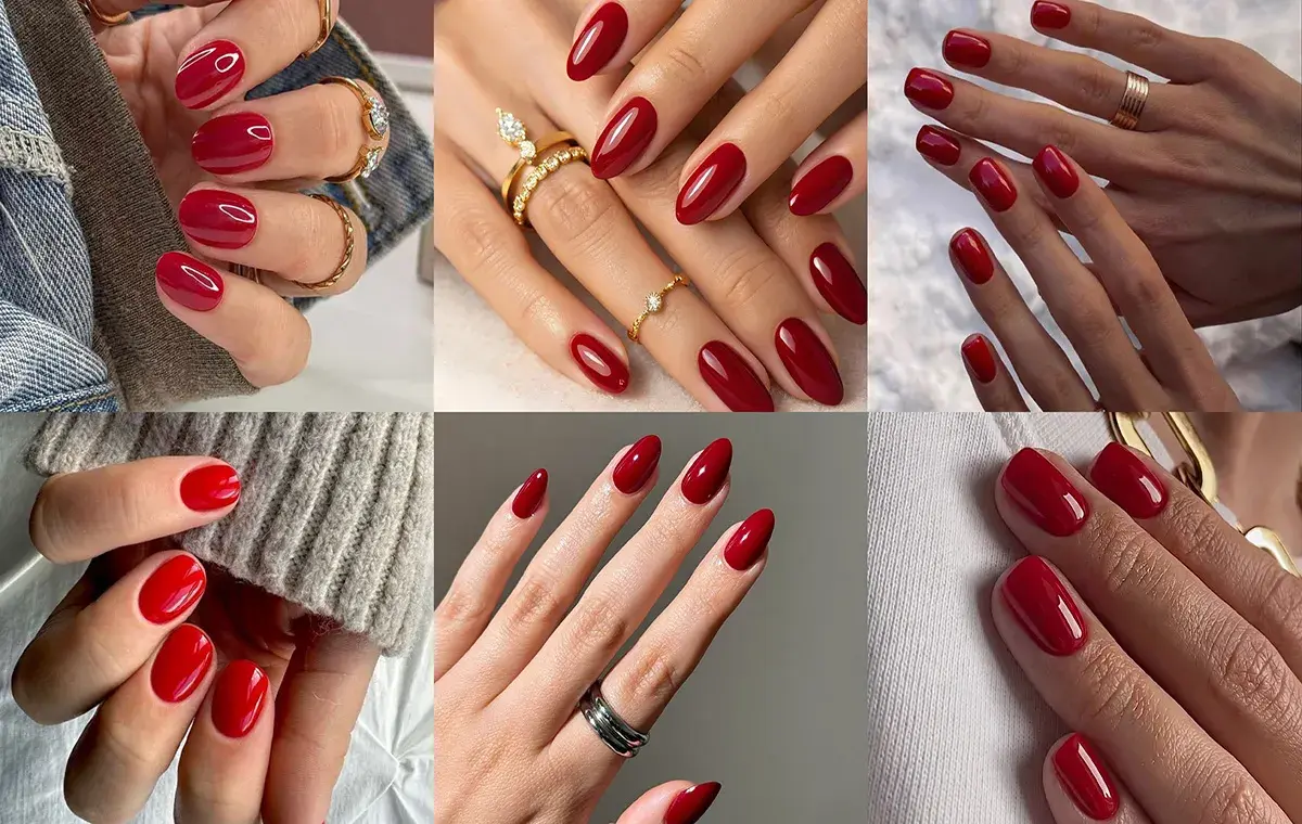 رنگ قرمز کلاسیک رنگ لاک برای پوست گندمی