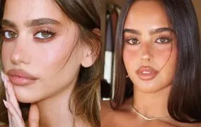 آرایش چشم با ریمل و خط چشم قهوه‌ای (اسموکی قهوه‌ای)