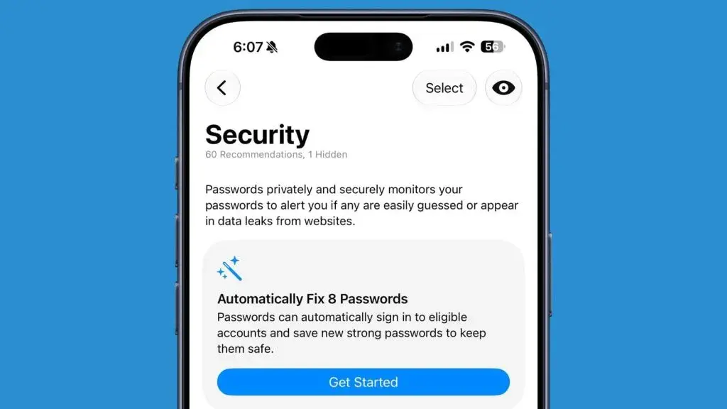 اپلیکیشن Passwords