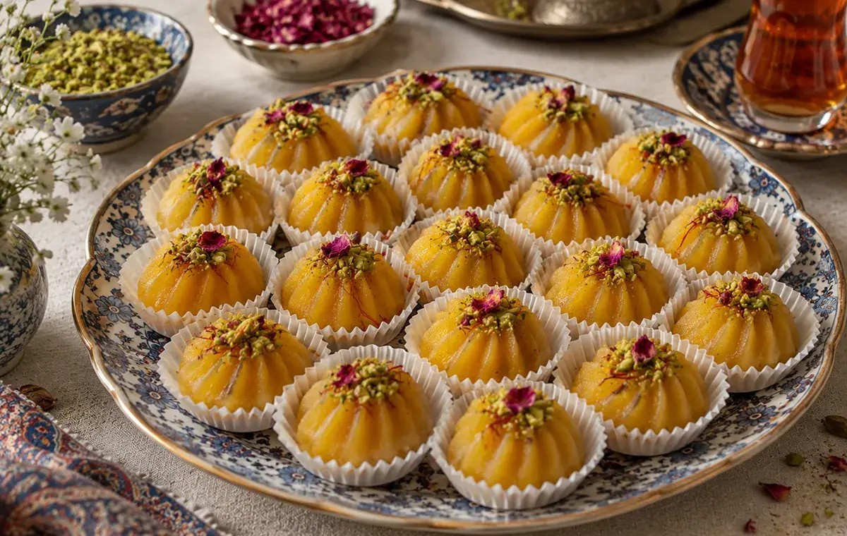 تزئین حلوا شیر